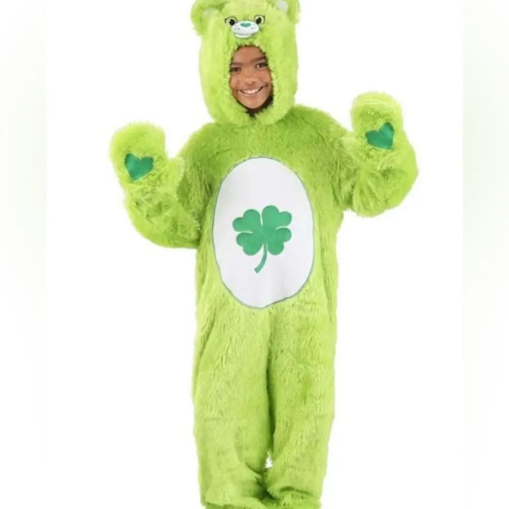 Care Bears Classic Good Luck Bear Child XL Costume Long pile fur clover